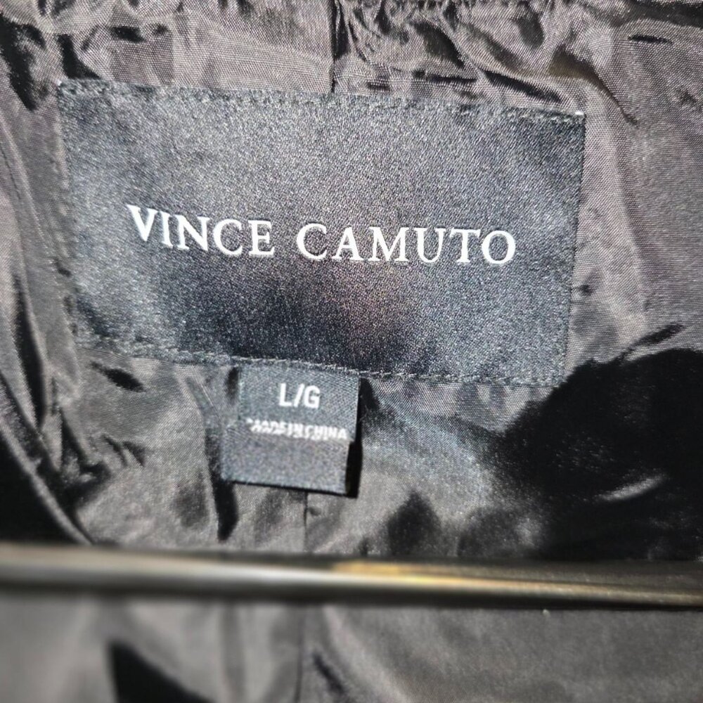 Vince Camuto Black Pea Coat Womens L Zip Snap Warm Lined NWOT - Picture 12 of 12